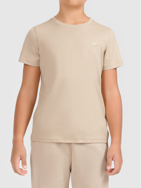 4F 4F T-Shirt 4FJWAW26TTSHF3528-83S Beżowy Regular Fit