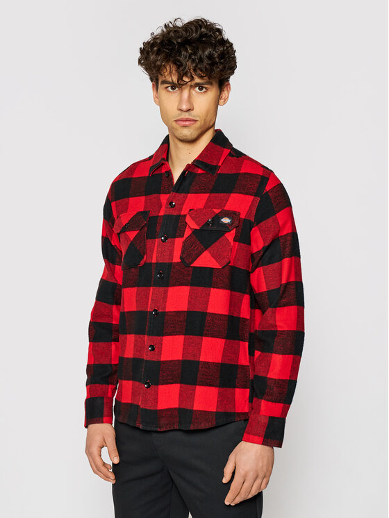 Dickies Dickies Риза Unisex New Sacramento DK0A4XDZRDX Червен Regular Fit