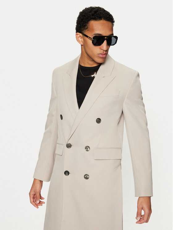 AMI Paris AMI Paris Płaszcz przejściowy HCO319.WV0037 Beżowy Regular Fit