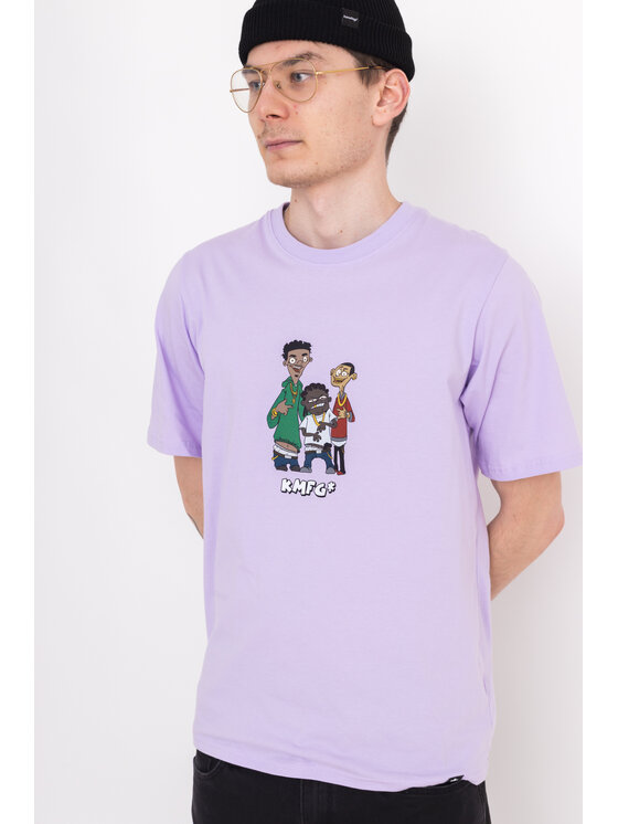 Kamuflage Kamuflage T-Shirt Bad, Badd&Baddie Fioletowy Relaxed Fit