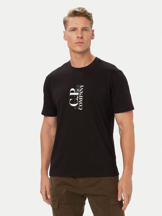 C.P. Company Tricou 21CMTS134A005100W Negru Regular Fit