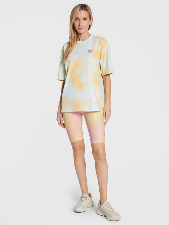 adidas adidas Kolesarske hlače Allover Print HL6601 Rumena Slim Fit
