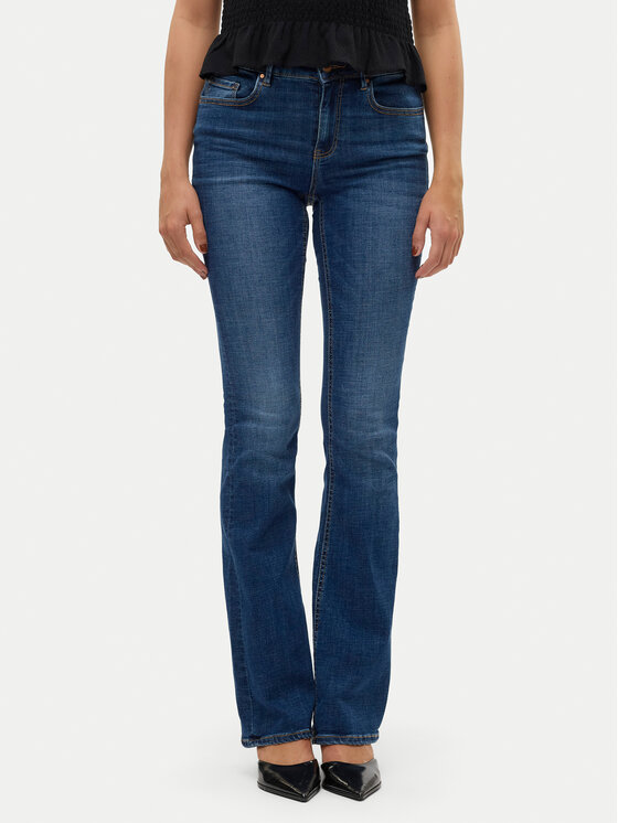Vero Moda Vero Moda Džínsy Flash 10310511 Tmavomodrá Flared Fit