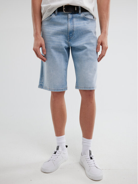 BIG STAR BIG STAR Szorty jeansowe ALEKSY WORKWEAR Niebieski Basic Fit