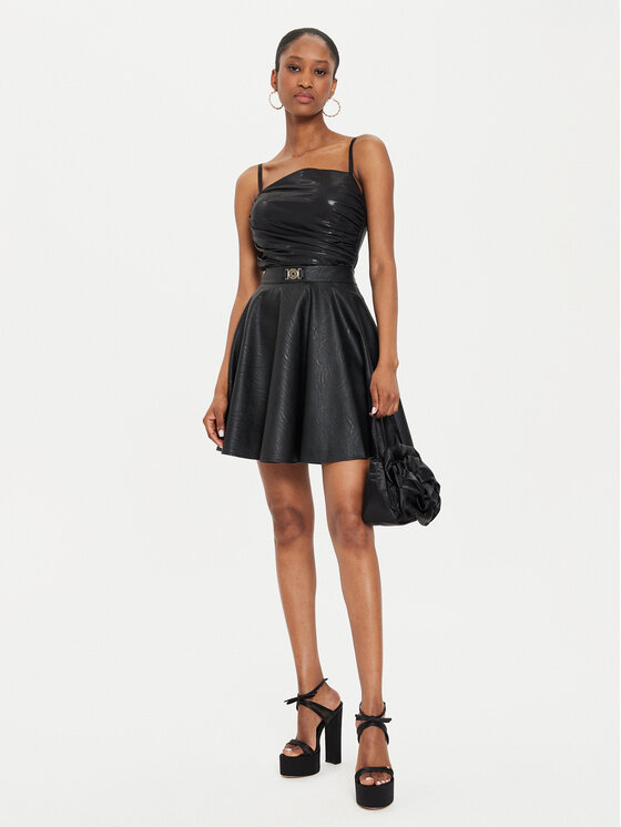 Rinascimento Rinascimento Φούστα από απομίμηση δέρματος CFC0120342003 Μαύρο Regular Fit