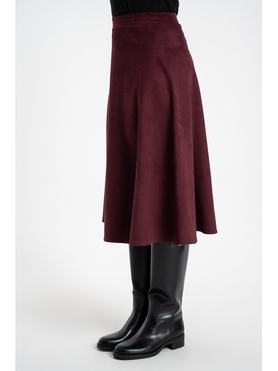 CLICK CLICK Midi sukňa 70-762 Bordová Regular Fit