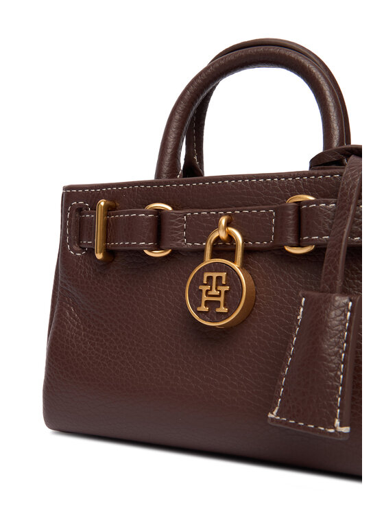 Tommy Hilfiger Tommy Hilfiger Τσάντα American Icon Micro Tote Leather AW0AW18167 Καφέ