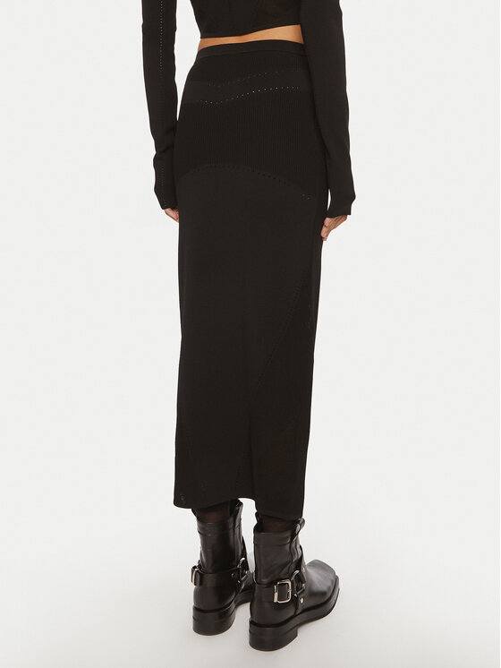 Patrizia Pepe Patrizia Pepe Midi szoknya 8G0412 K195 K103 Fekete Slim Fit