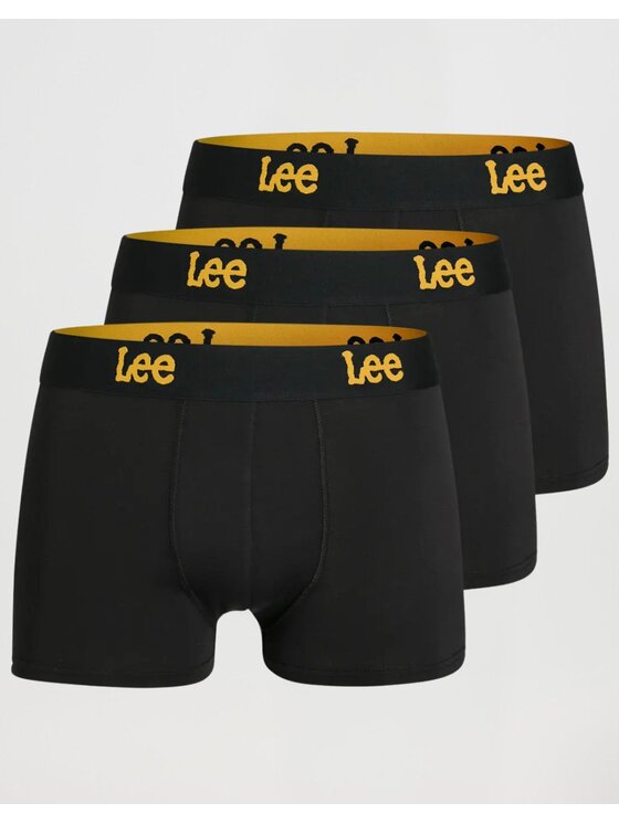 Lee Lee Bokserki Harkins 3 Pack Trunks Cotton Rich Comfort Stretch Czarny
