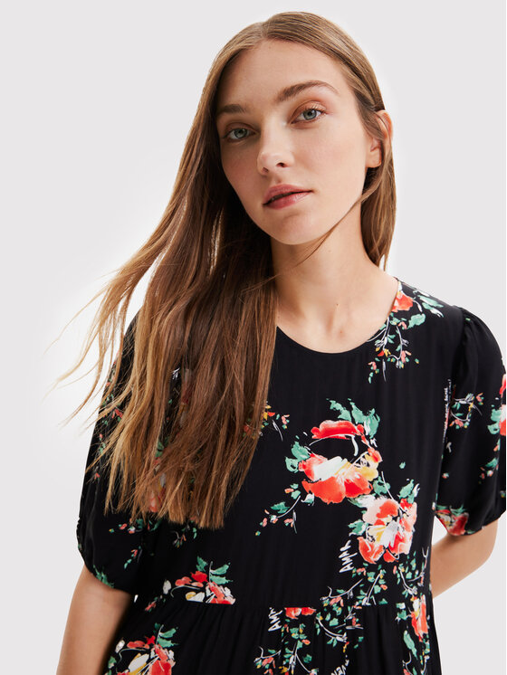 Desigual Desigual Φόρεμα καθημερινό Florencia 22WWVW60 Μαύρο Relaxed Fit