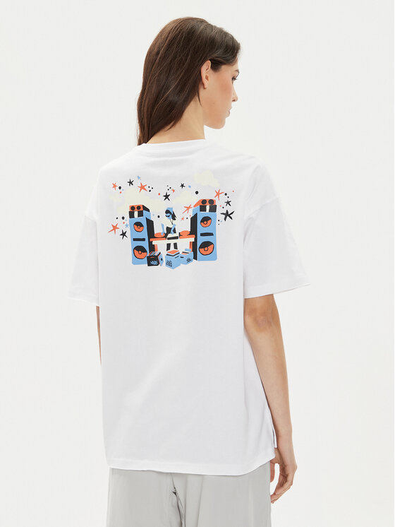 Converse Converse T-Shirt W Festival Music Girl Tee 10026373-A03 Biały Regular Fit