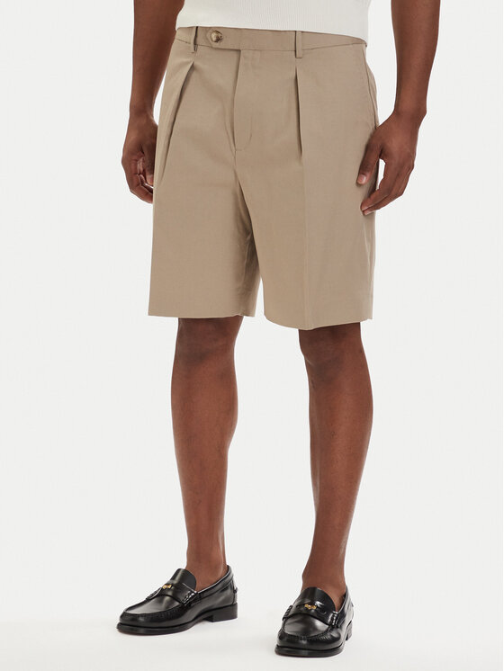 Tommy Hilfiger Tommy Hilfiger Riidest šortsid Smart Casual MW0MW42670 Helebeež Relaxed Fit