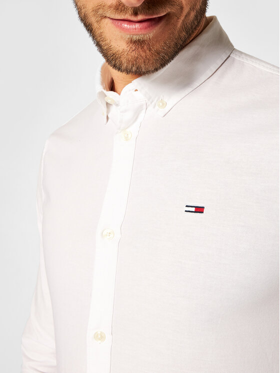 Tommy Jeans Marškiniai Oxford DM0DM09594 Balta Slim Fit • Modivo.lt