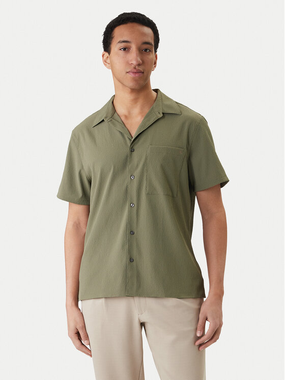 Calvin Klein Koszula LV04LF109G Zielony Classic Fit