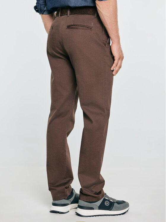 BIG STAR BIG STAR Chinosy TREVORE Brązowy Basic Fit