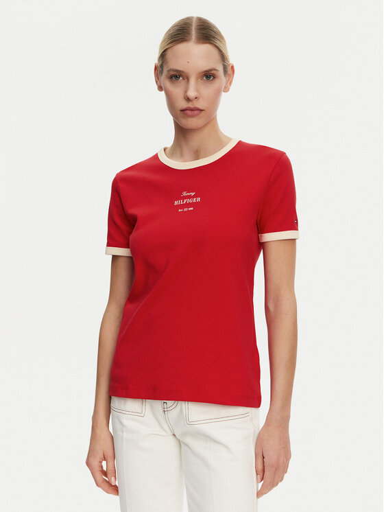 Tommy Hilfiger Tommy Hilfiger Tricou Monotype WW0WW44586 Roșu Regular Fit