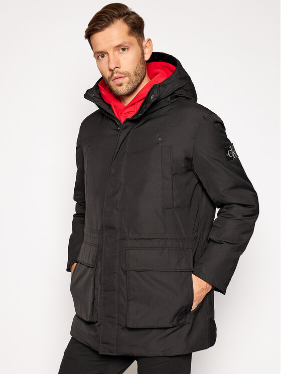 Calvin Klein Jeans Calvin Klein Jeans Парка Fake Down Technical J30J316614 Черен Regular Fit