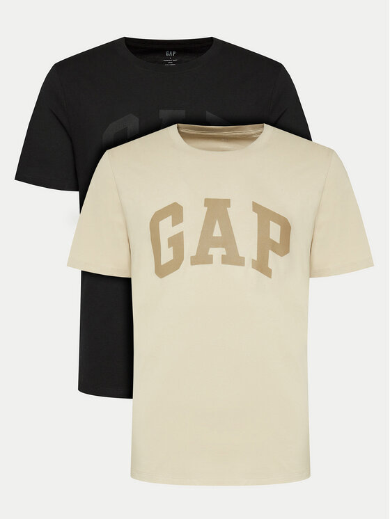 Gap Gap Komplet t-shirtów 885595-00 Czarny Regular Fit