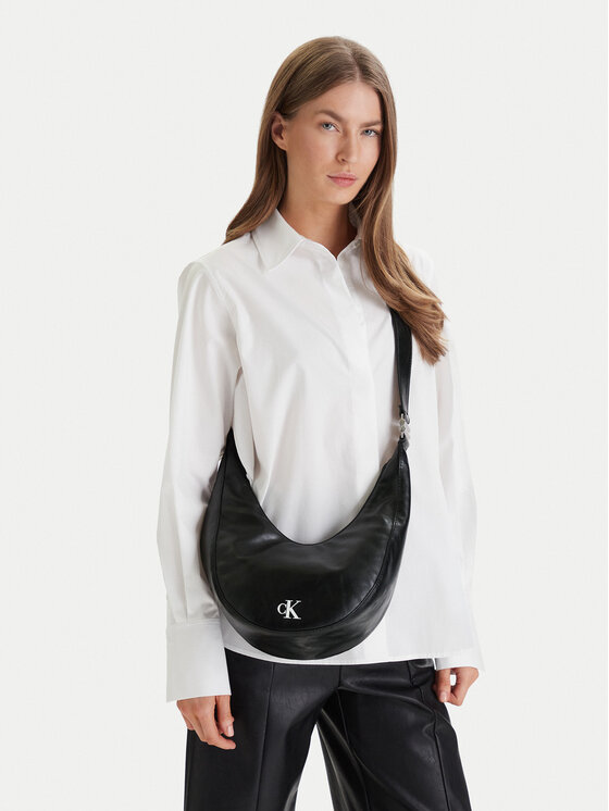 Calvin Klein Calvin Klein Geantă Buckle Convertible Small Hobo LV04F3512G Negru