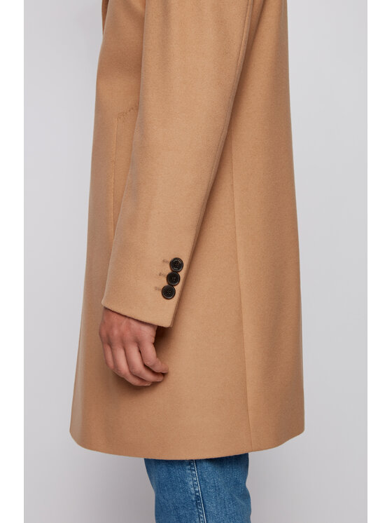 BOSS Boss Vilnonis paltas Nye2 50438689 Smėlio Slim Fit