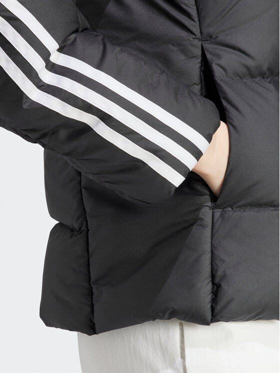 adidas adidas Vatovaná bunda Essentials 3-Stripes Mid Down HZ8483 Černá Regular Fit
