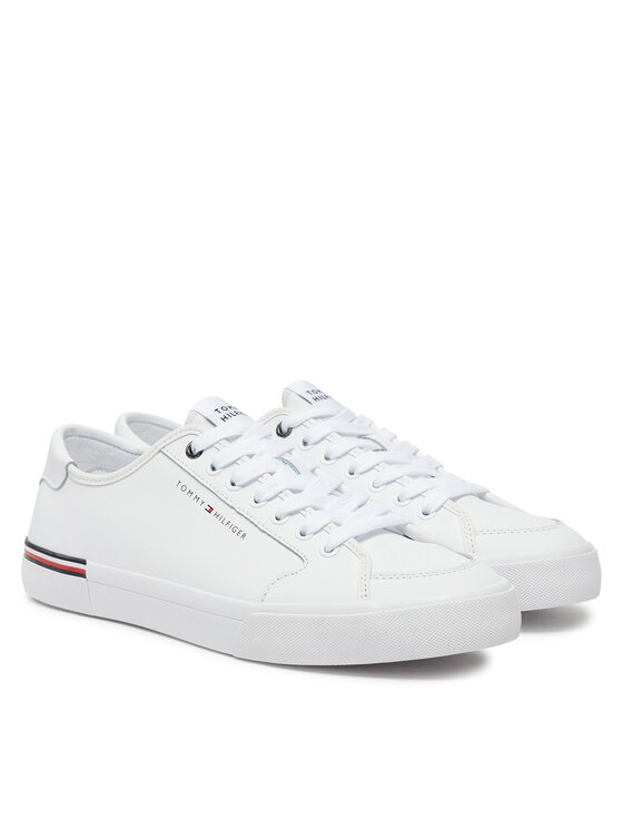 Tommy Hilfiger Tommy Hilfiger Tenis superge Core Corporate Vulc Leather FM0FM05399 Bela