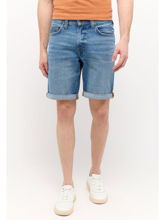 Mustang Mustang Pantaloncini di jeans WASHINGTON SHORTS Blu Straight Fit
