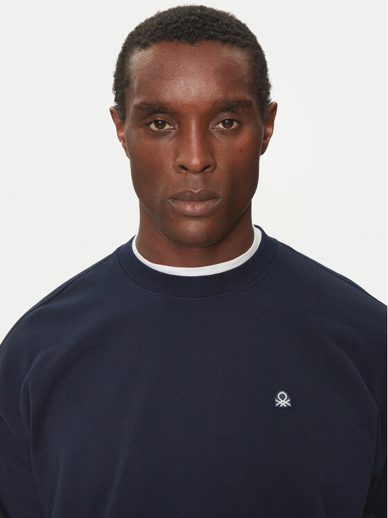 United Colors Of Benetton United Colors Of Benetton Majica dugih rukava 342ZU1093 Tamnoplava Regular Fit