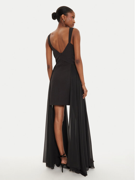 Haveone Haveone Sukienka koktajlowa AMA-M122 Czarny Regular Fit
