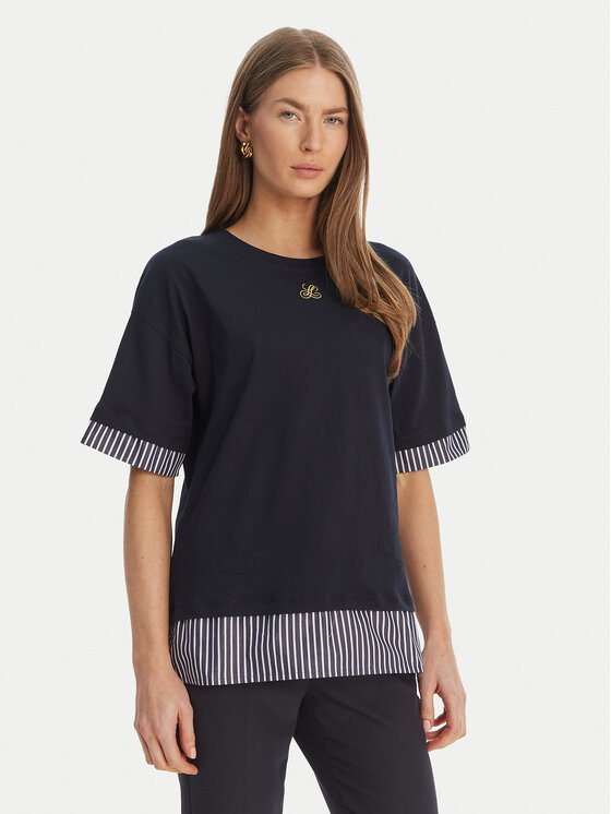 Luisa Spagnoli Luisa Spagnoli T-shirt Baiadera 543155 Tamnoplava Regular Fit