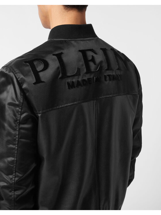PHILIPP PLEIN PHILIPP PLEIN Kurtka skórzana 26989 Czarny Regular Fit