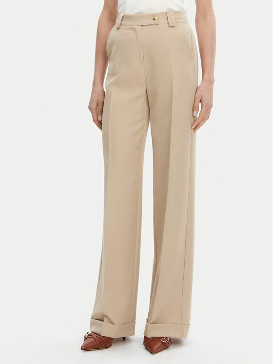 Maryley Maryley Pantaloni din material 25EB537/M26/43PG Bej Regular Fit