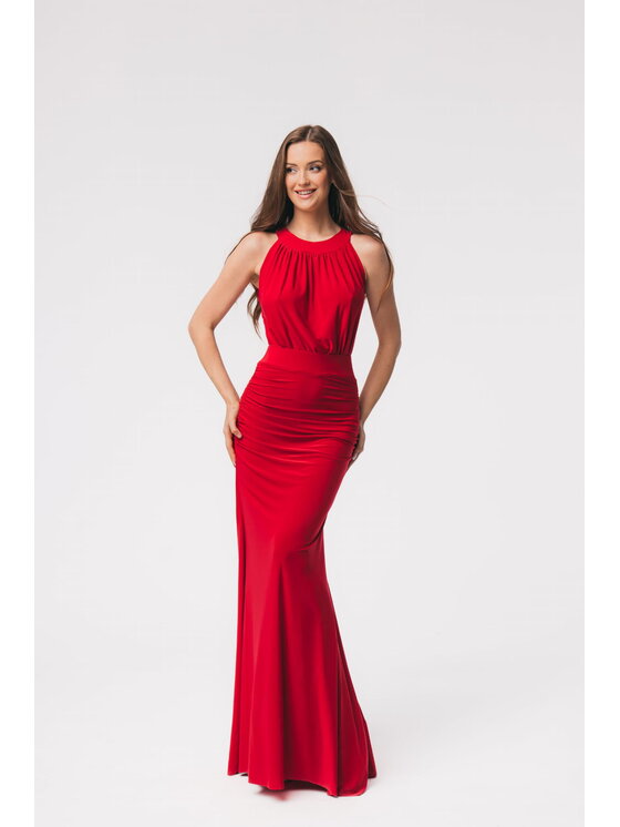 Aurora Aurora Elegantní šaty Audrey Červená Slim Fit
