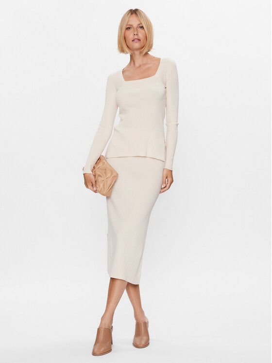 Max Mara Leisure Max Mara Leisure Pulover Timore 23336603 Écru Slim Fit