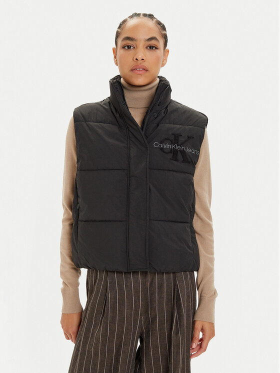 Calvin Klein Jeans Calvin Klein Jeans Αμάνικο Μπουφάν Chenille J20J224687 Μαύρο Regular Fit