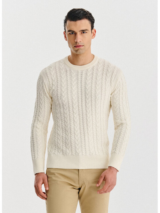 Pako Lorente Pako Lorente Sweter P25WF-2X-009 Beżowy Classic Fit