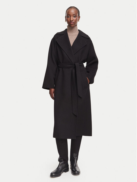 Weekend Max Mara Palton de lână Operoso 2625016011 Negru Regular Fit