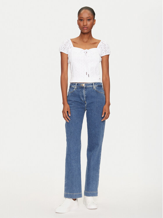 Guess Guess Majica W5GP13 KCVA1 Bijela Slim Fit