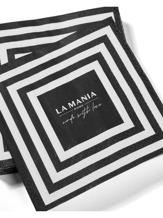 La Mania La Mania Serwetki Stripes Love Czarny