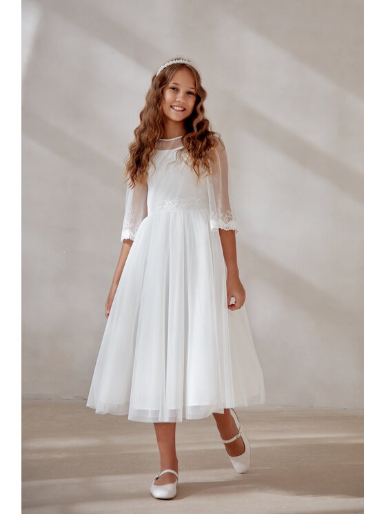 SLY SLY Sukienka 5SM-10A Biały Comfortable Fit