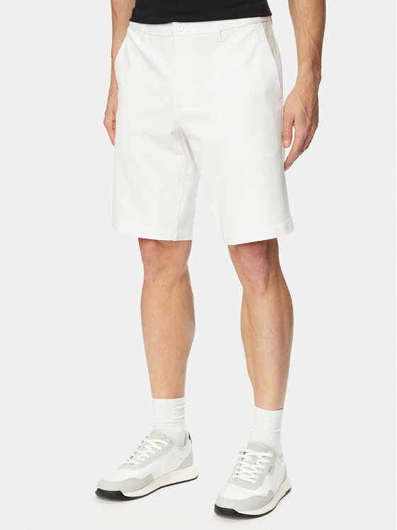 BOSS BOSS Riidest šortsid 50511436 Valge Regular Fit