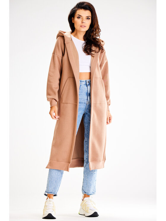 Awama Awama Bluza A613 Beżowy Basic Fit