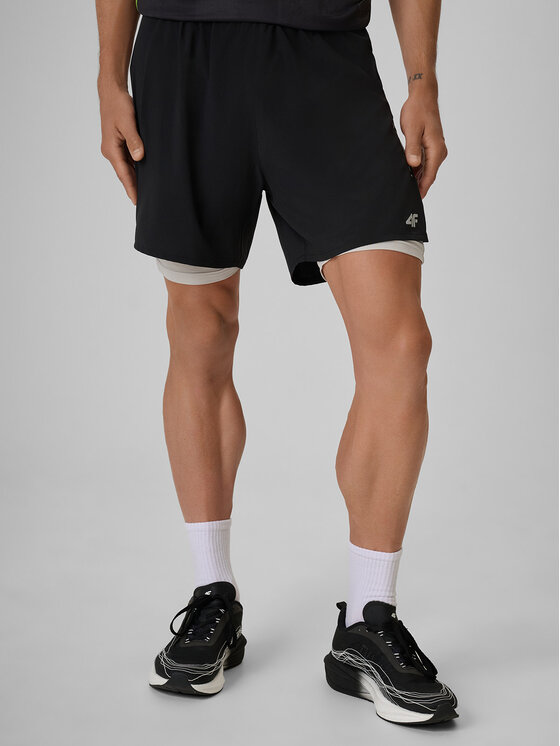 4F 4F Szorty sportowe FLOW MOTION Czarny Regular Fit