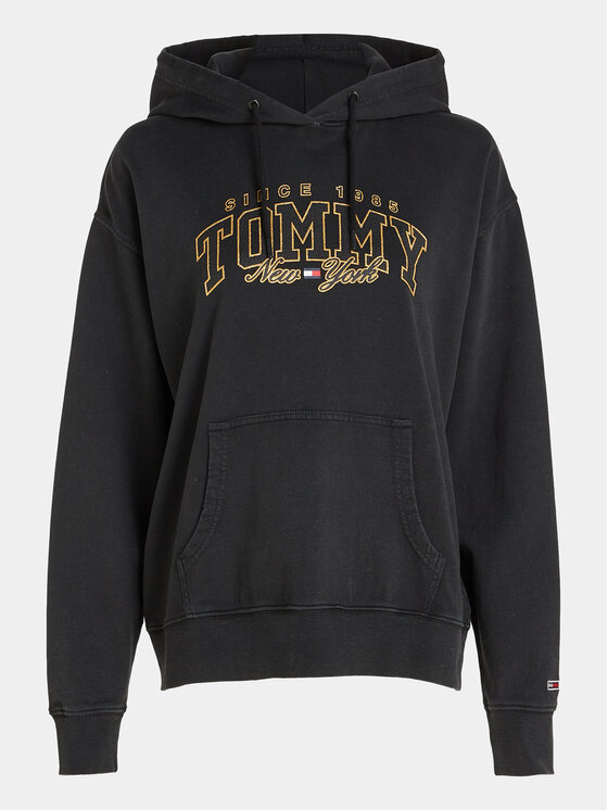 Tommy Jeans Tommy Jeans Μπλούζα Luxe Varsity DW0DW16410 Μαύρο Relaxed Fit