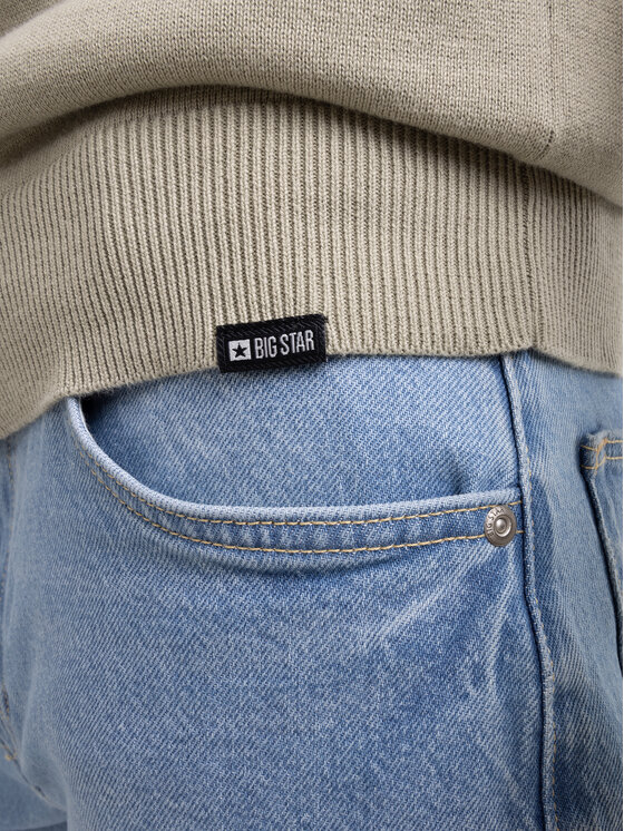 BIG STAR BIG STAR Sweter BASILIAN Zielony Basic Fit