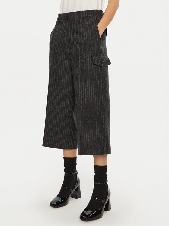 AMI Paris AMI Paris Kalhoty z materiálu FSO403.WV0048 Šedá Regular Fit