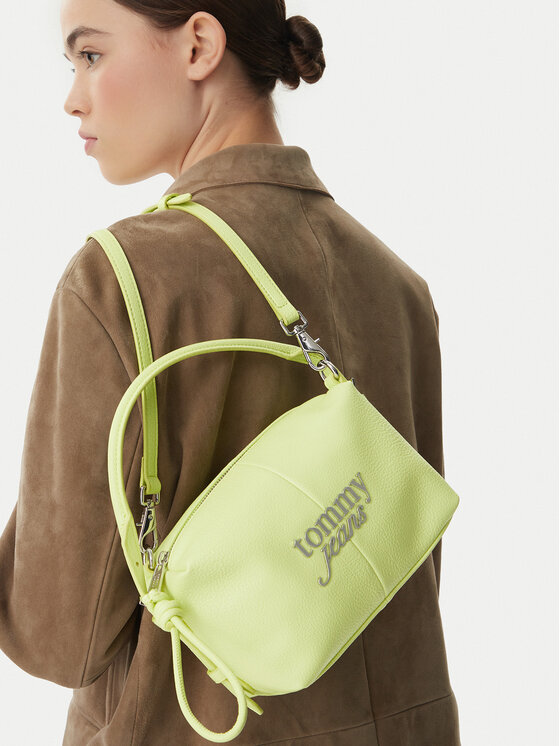 Tommy Jeans Geantă Metal Logo Crossbody Camera Bag AW0AW18470 Verde
