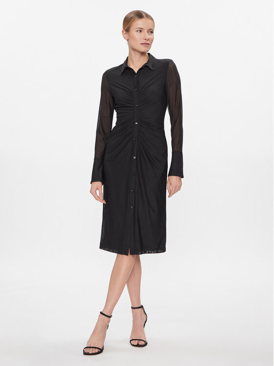 DKNY Každodenné šaty DD3KP370 Čierna Slim Fit