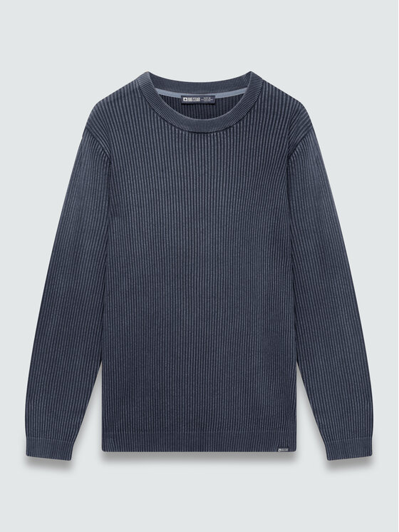 BIG STAR BIG STAR Sweter KIRK Granatowy Basic Fit