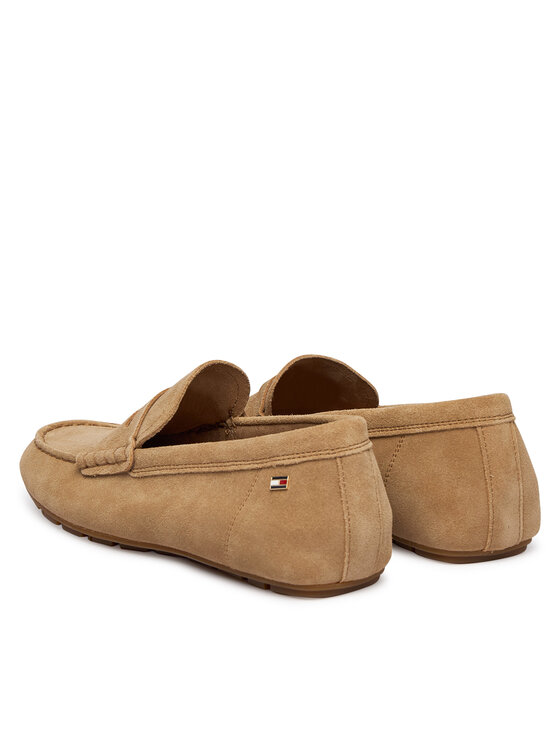 Tommy Hilfiger Tommy Hilfiger Mokasyny Flag Soft Suede Driver Loafer FW0FW08558 Brązowy